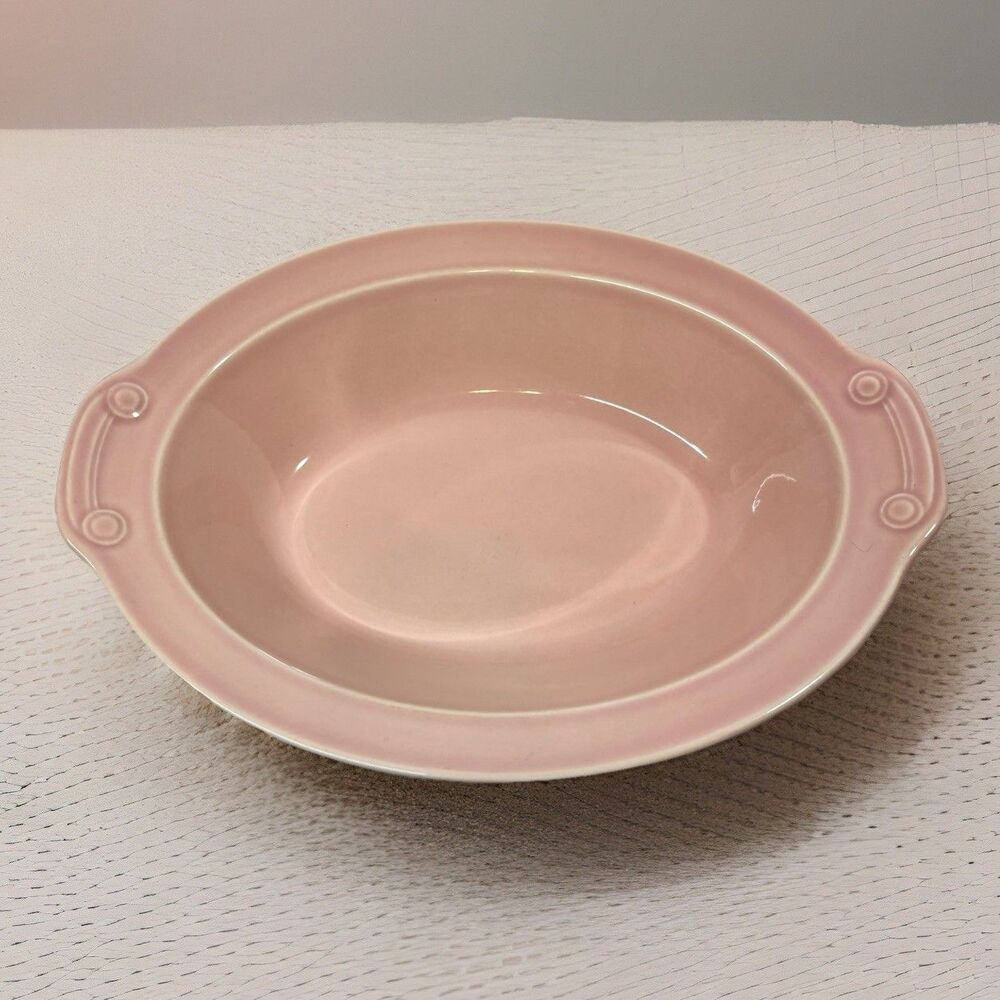 Vintage MCM Taylor Smith LU-RAY PASTELS Pink Oval Vegetable Serving Bowl